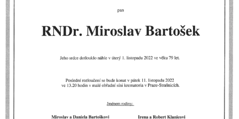 Rozloučení s Dr. Bartoškem